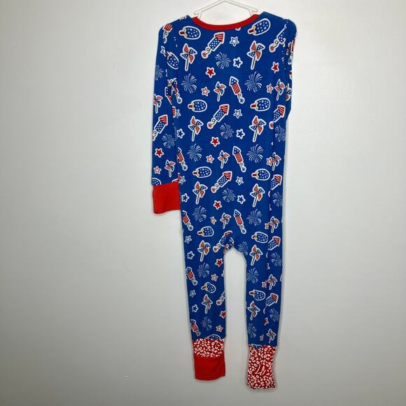 NWT LAREE + CO Bamboo Patriotic Snap Convertible Footie Fourth of July 3T - Picture 2 of 4